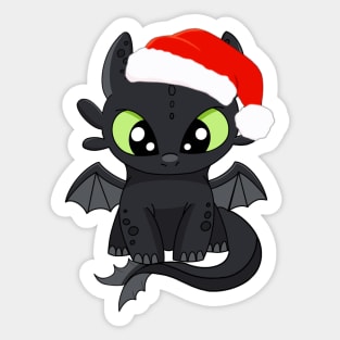 Christmas Toothless baby dragon, httyd night fury, how to train your dragon Christmas Sticker